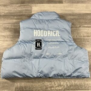 Hoodrich Women's Sz S Cropped Puffer Vest High Stand Collar Lightweight Blue Zip